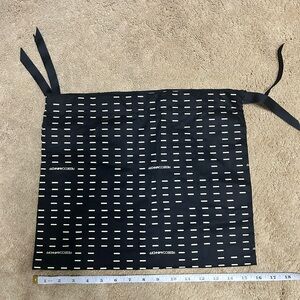 Rebecca Minkoff Black Drawstring Dust Bag with White Dash Pattern